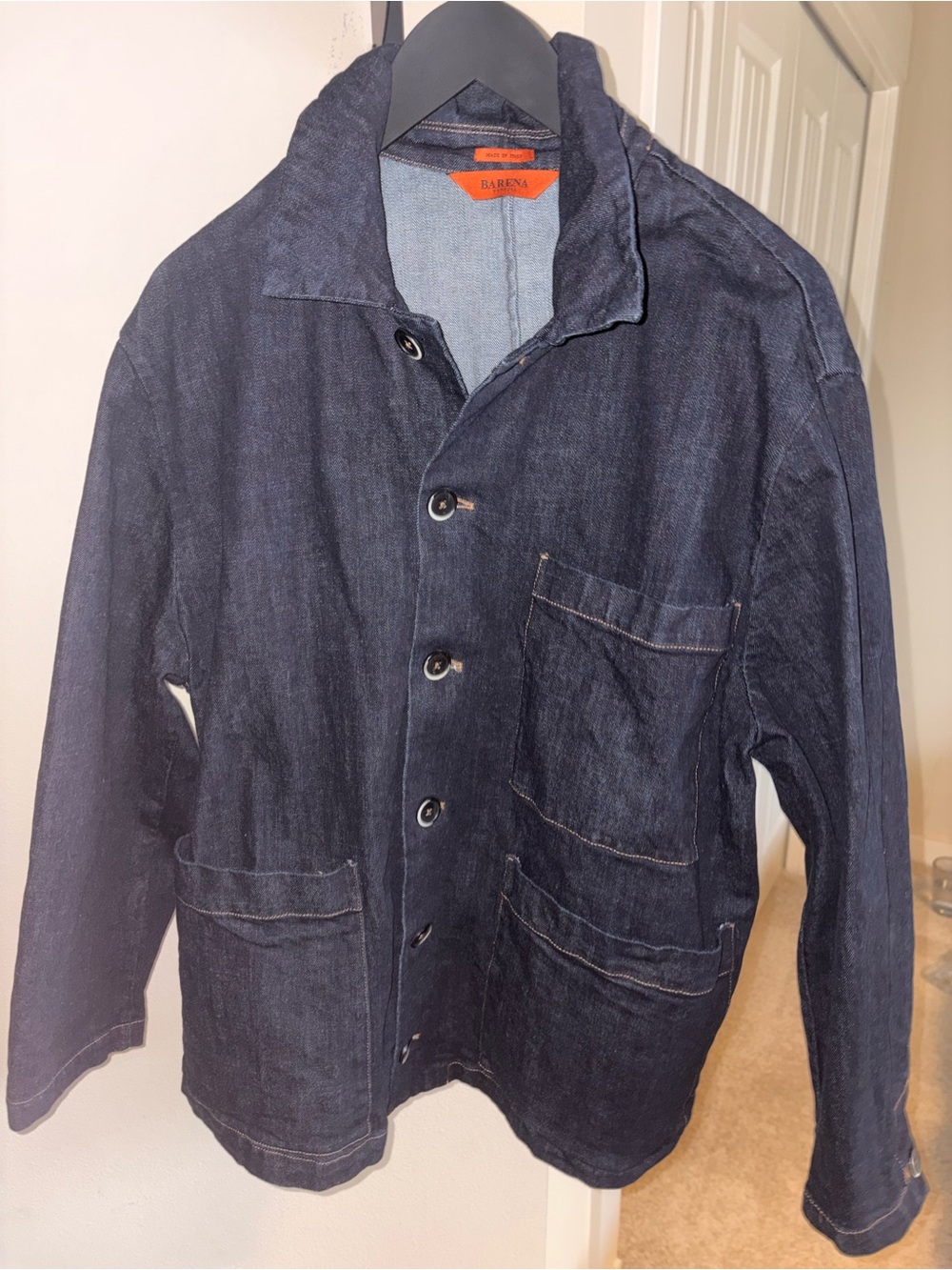 Barena Navy Denim Work Jacket 50
